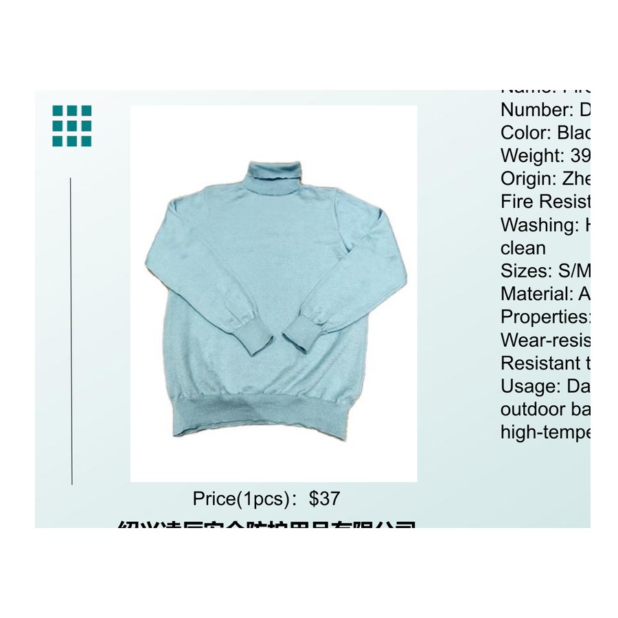 Black, Blue (Customizable) Flame-Resistant Sweater